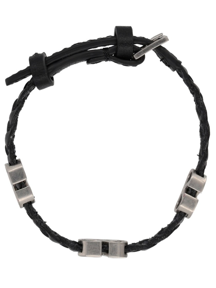 Valentino Garavani Vlogo Signature Braided Leather Bracelet