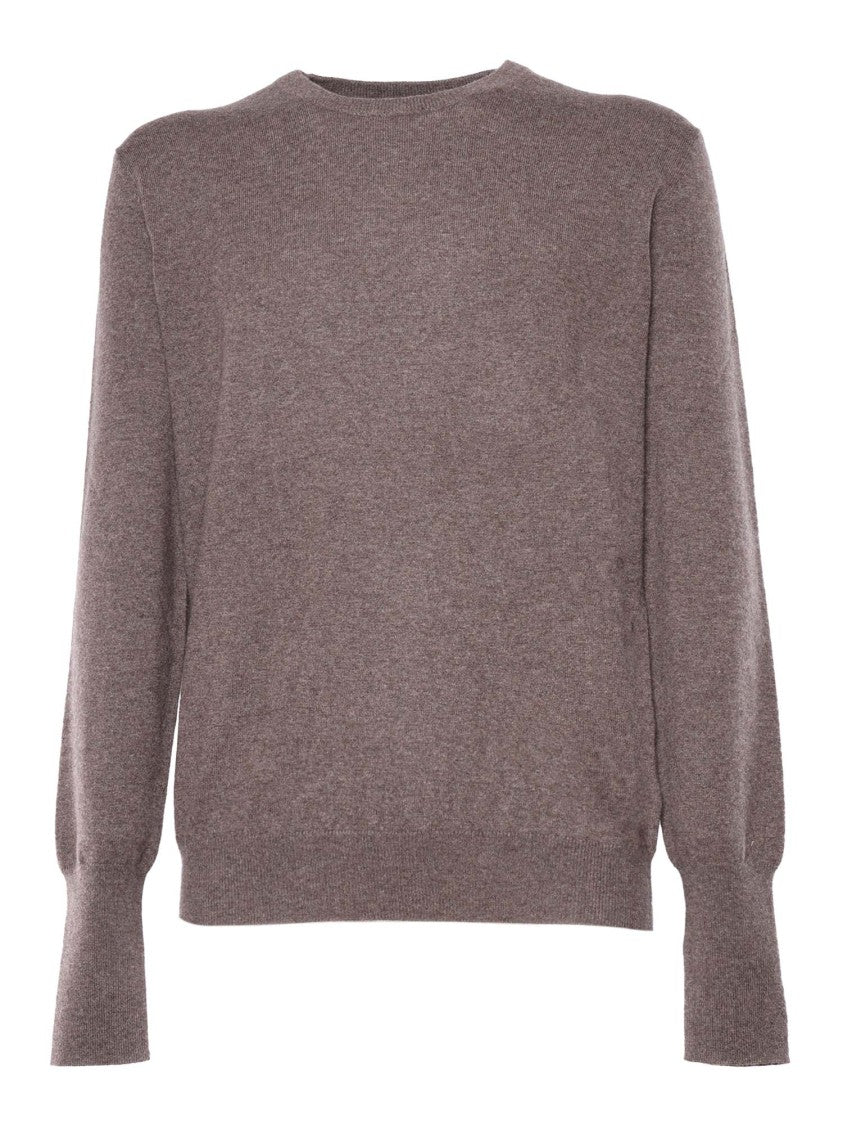 Ballantyne Brown Cashmere Pullover With Round Neckline