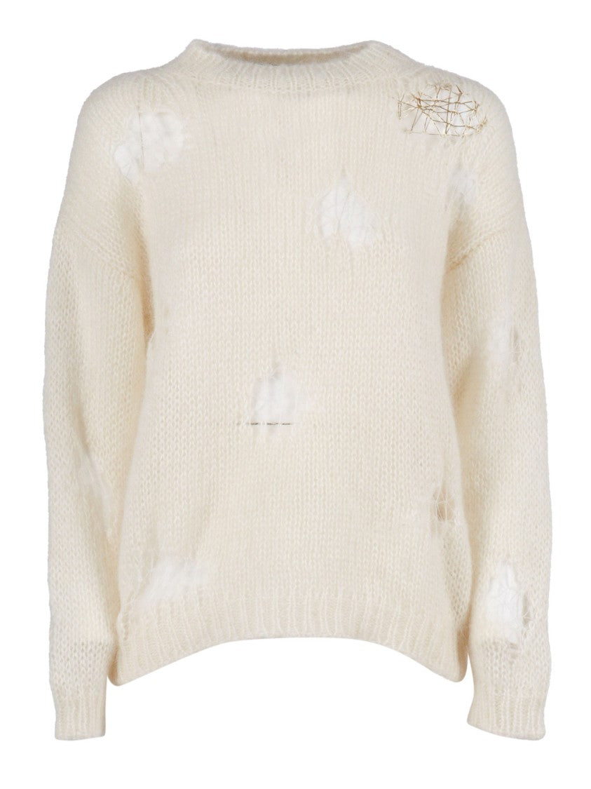 Fabiana Filippi Lightweight Mohair Blend Sweater With Openwork Design