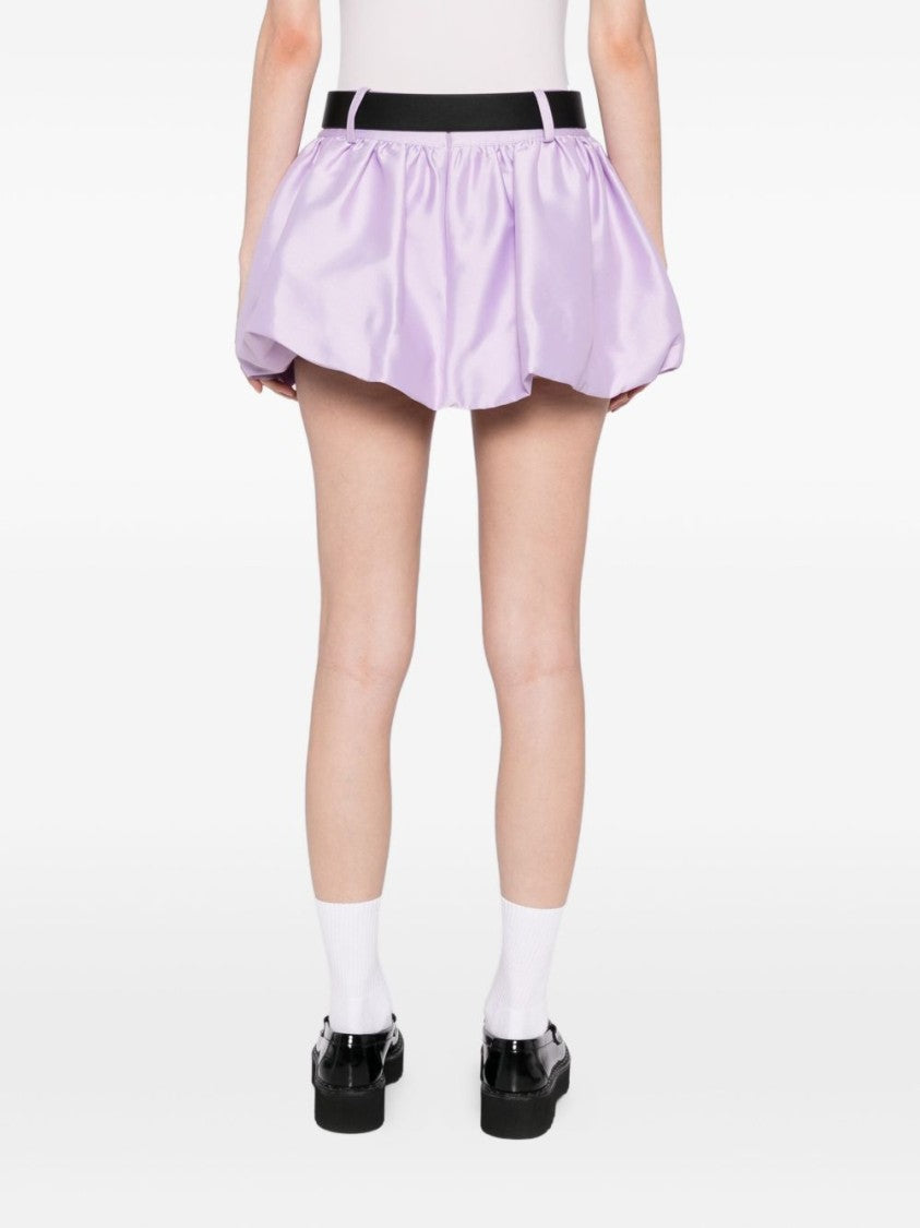 Self-Portrait High-Waisted Lilac Bermuda Shorts With Structured Belt
