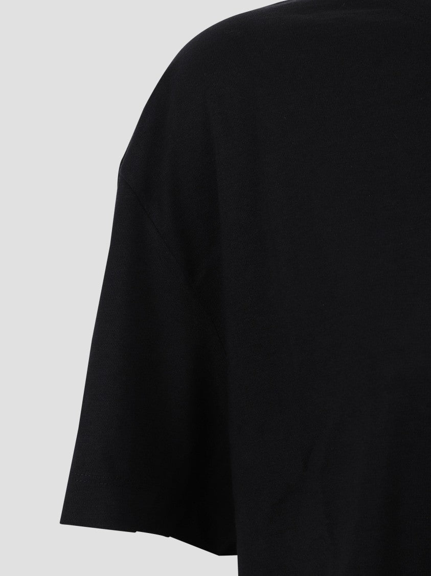 Totême Cropped Black Tee With Minimalist Design