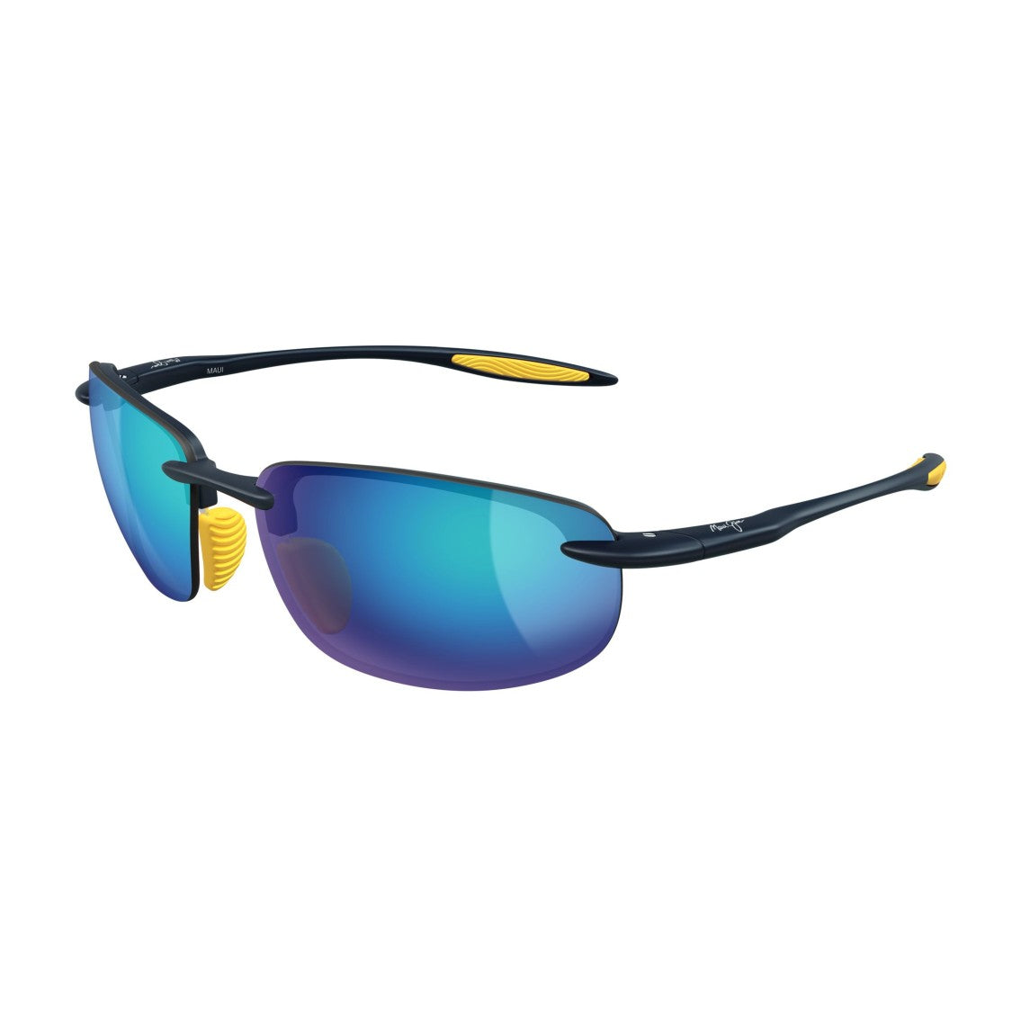 Maui Jim Hookipa Ultra Rimless Sunglasses With Vibrant Blue Mirrored Lenses