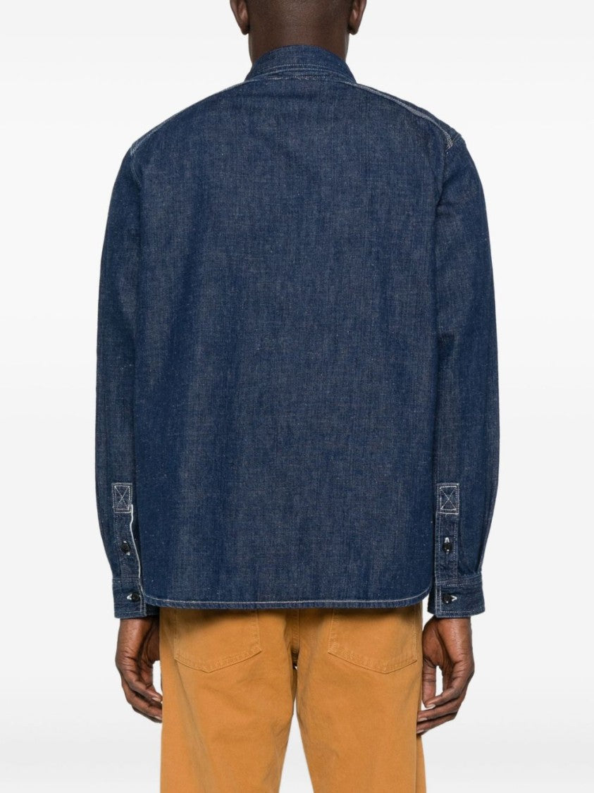 Chesapeake's Dark Blue Denim Shirt With Classic Collar