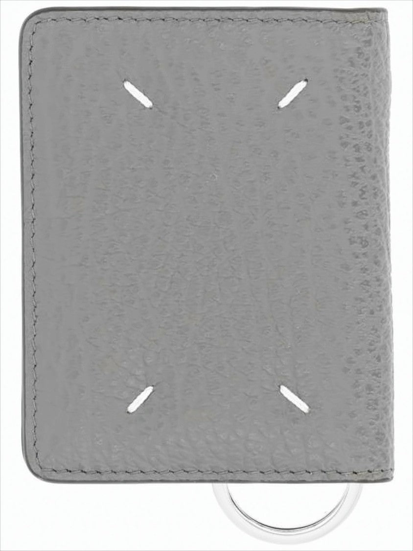 Maison Margiela Compact Grey Calf Leather Card Wallet