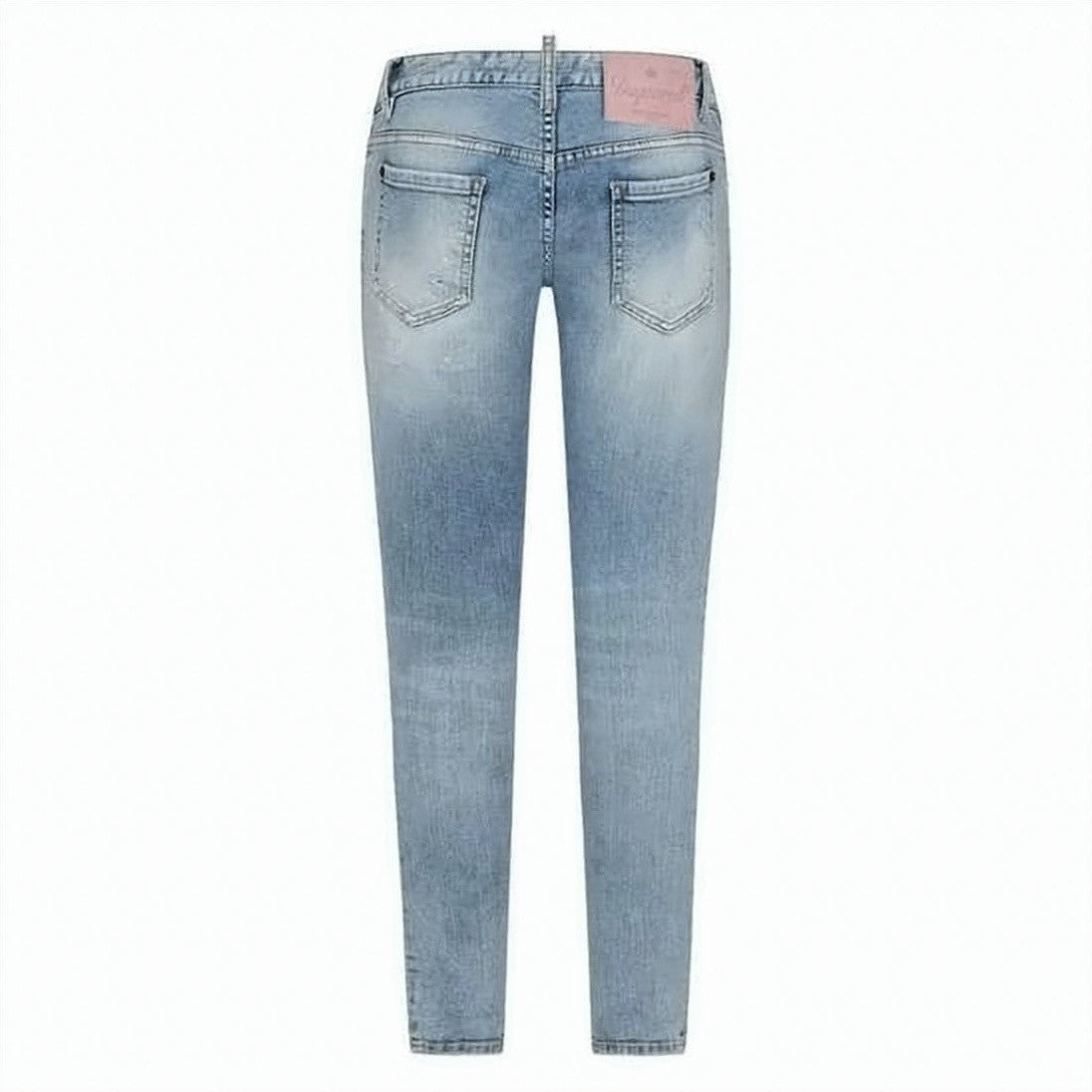 Dsquared2 Light Blue Slim-Fit Denim Pants With Distressed Finish