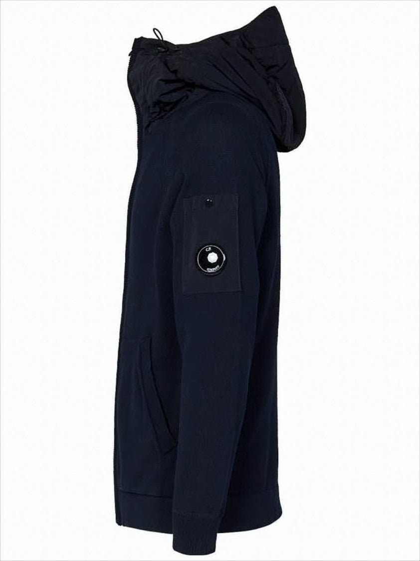 C.P. Company Full-Zip Jacket With Textured Fabric And Lens Detail