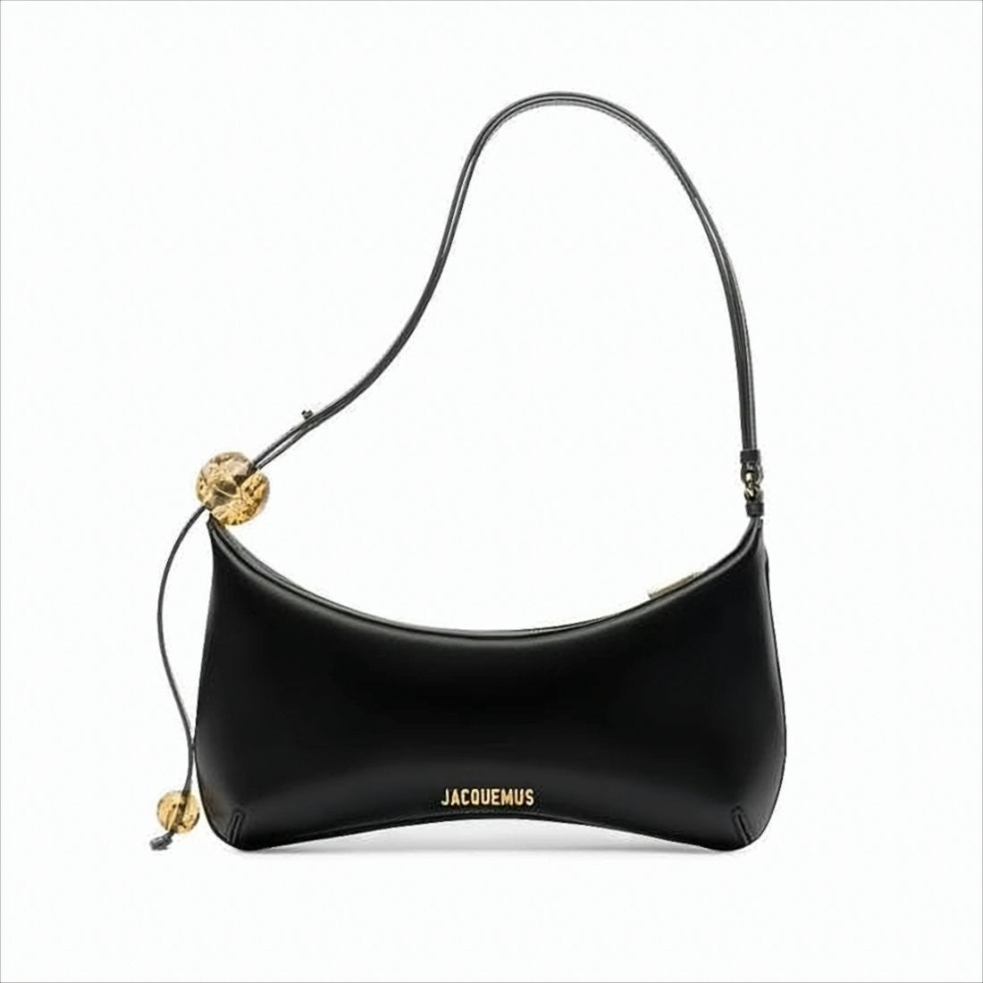 Jacquemus Curved Silhouette Shoulder Bag With Amber Beads