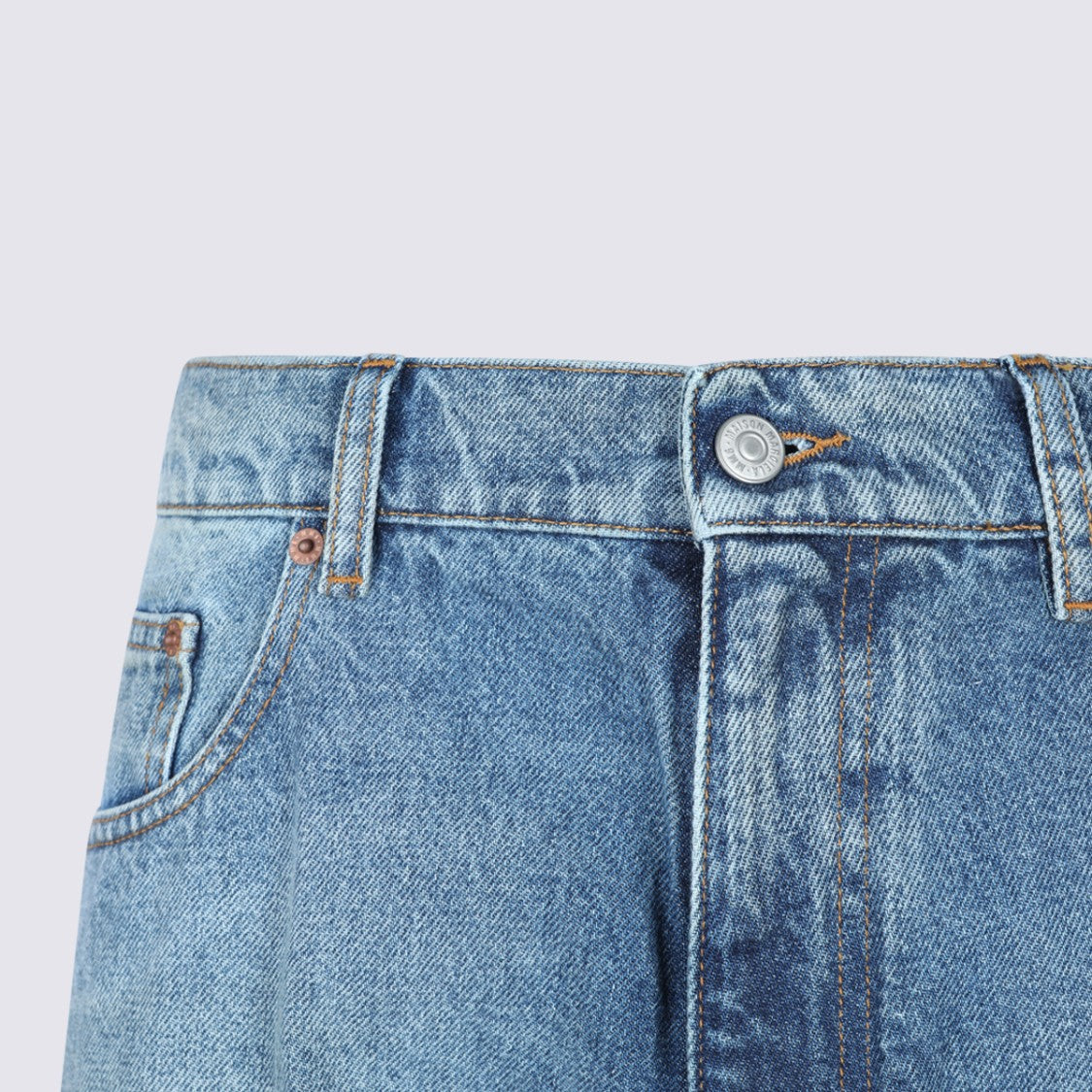 Mm6 By Maison Margiela Classic Straight-Leg Jeans With Subtle Fading And Five-Pocket Design