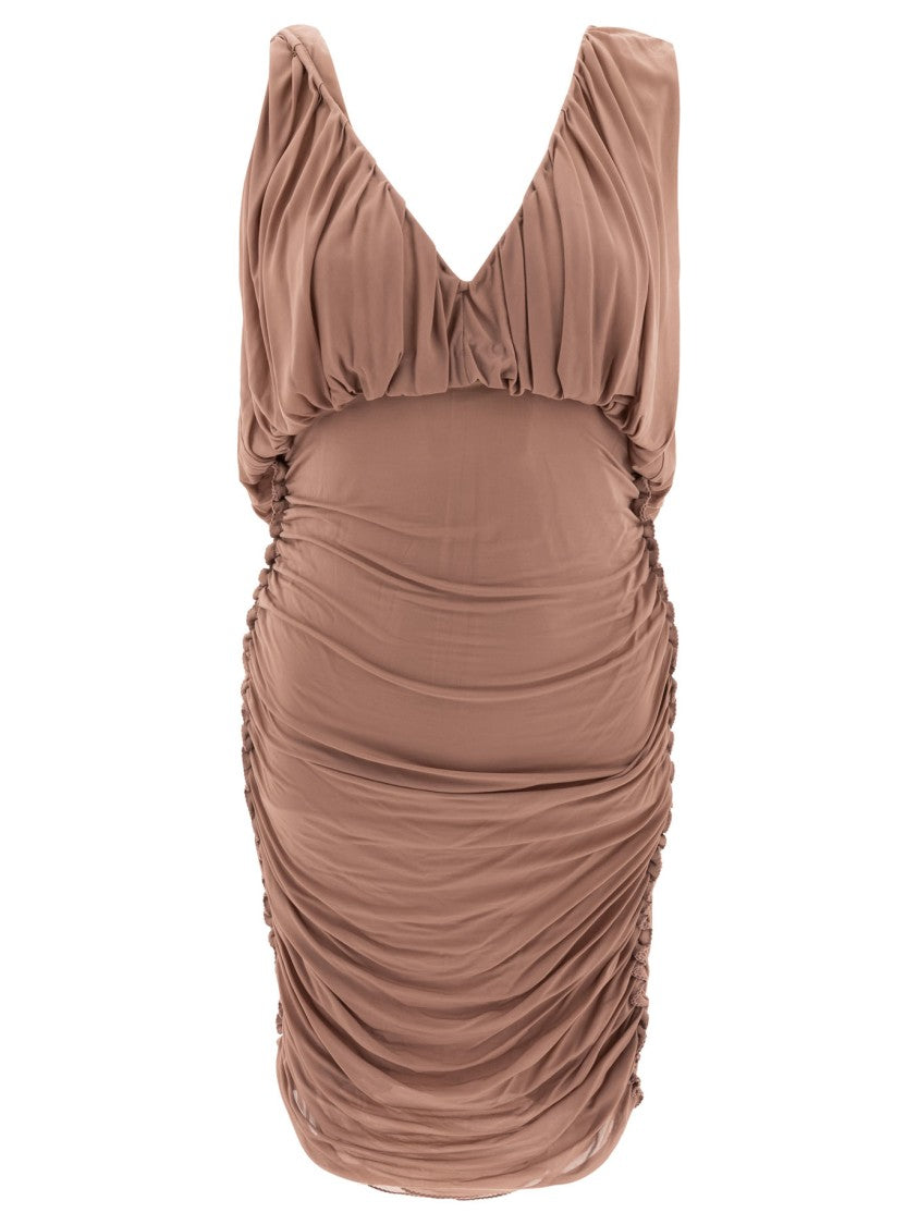 Saint Laurent Draped Pink Dress
