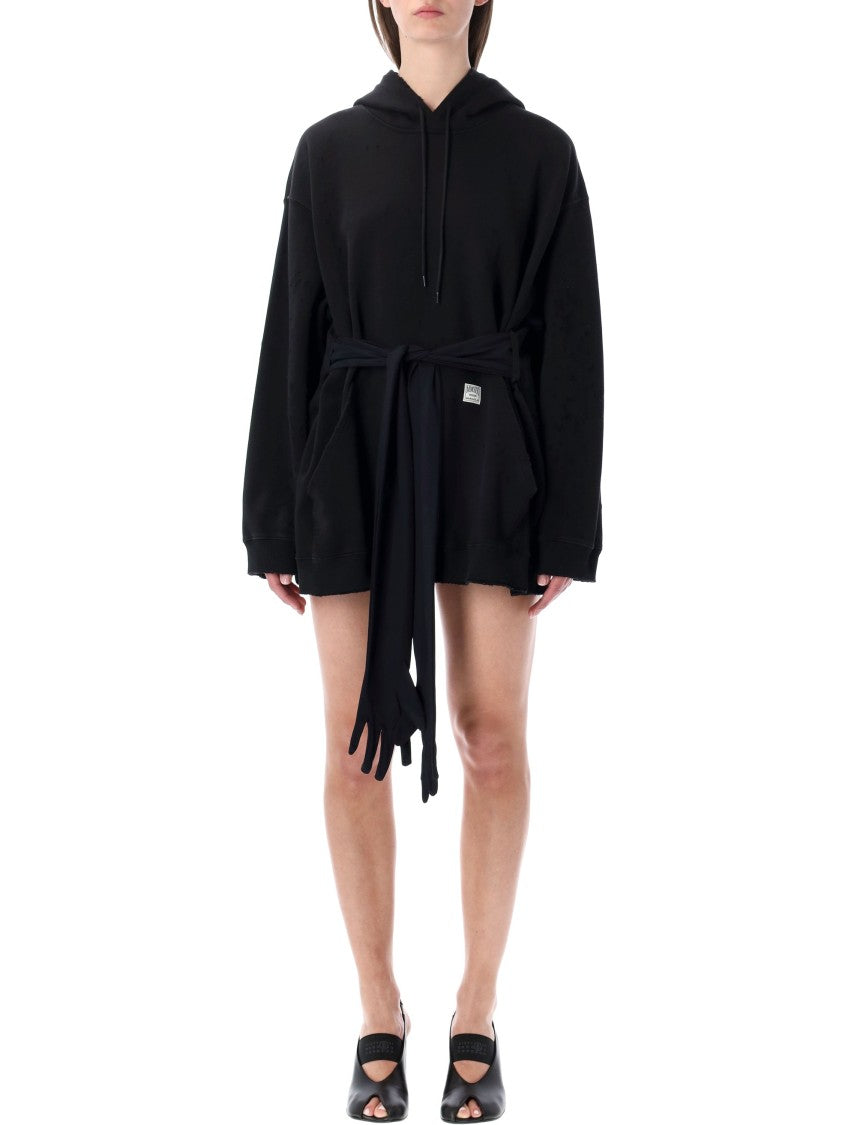 Mm6 By Maison Margiela Gloves Integrated Cotton Mini Dress