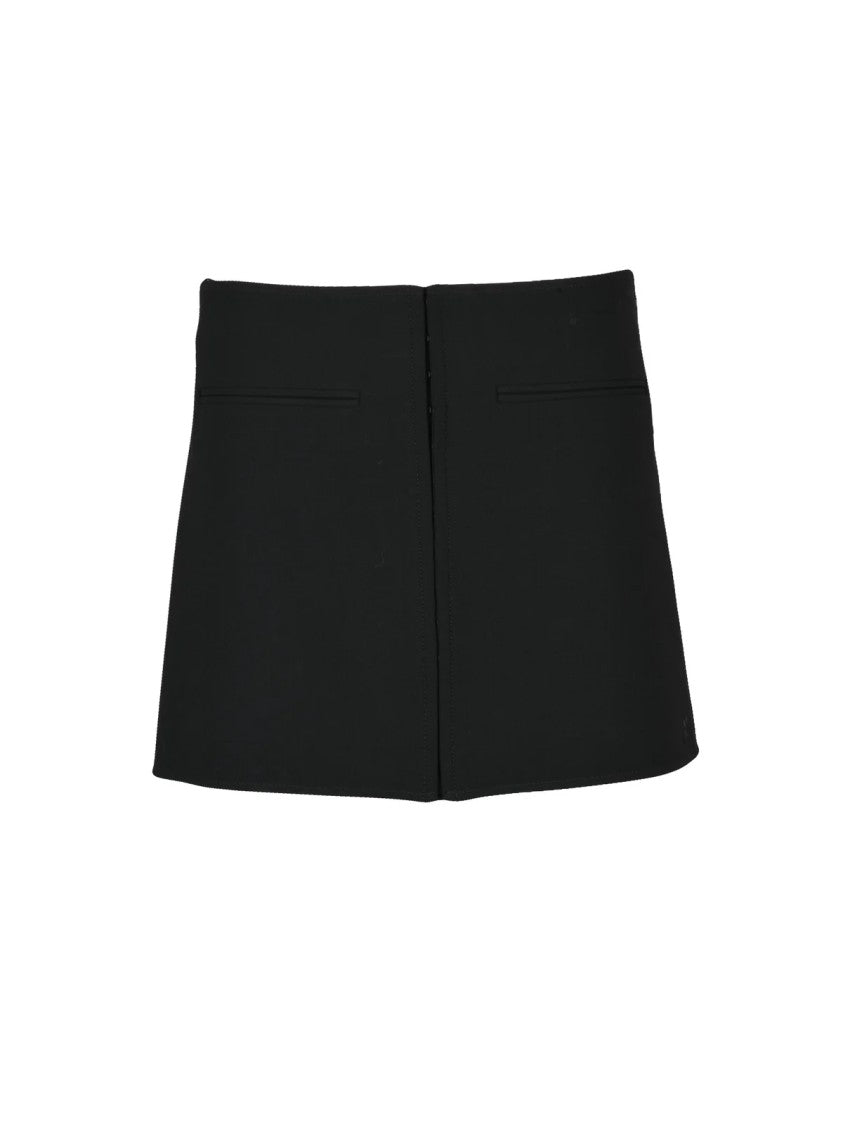 Courrèges Flared Mini Skirt With Seam Details And Back Zipper