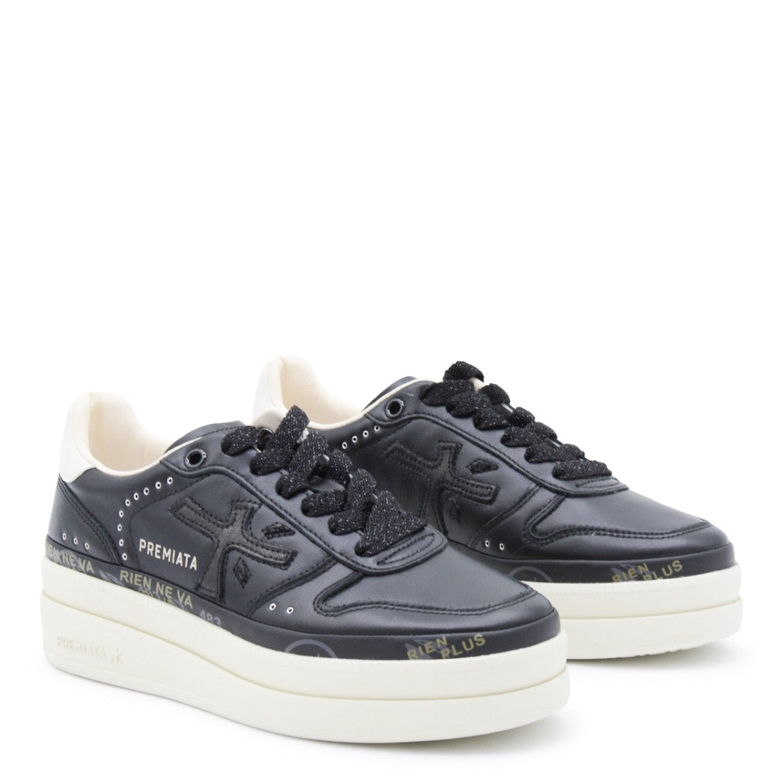 Premiata Black Leather Micol Sneakers