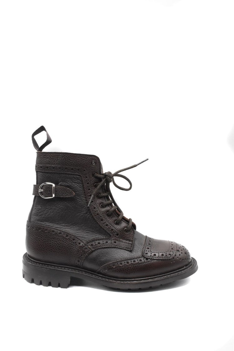 Tricker's Dark Brown Leather Buckle Bootie
