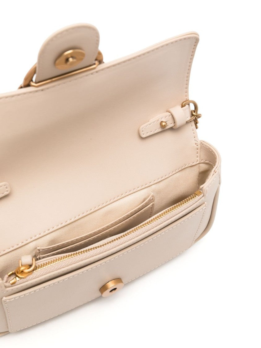 Pinko Structured Beige Handbag