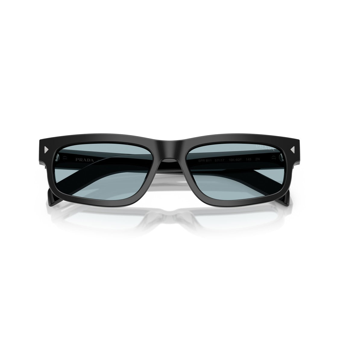 Prada 0Pr B11s Rectangular Black Acetate Sunglasses