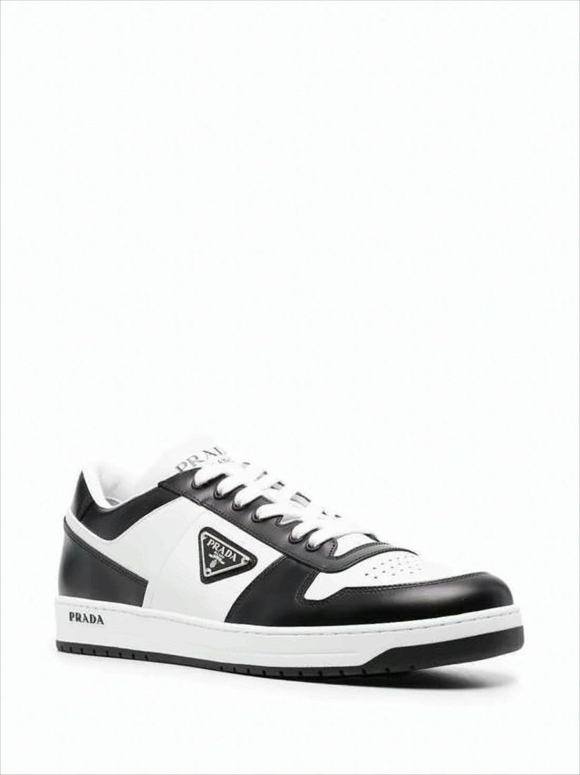 Prada Low-Top Sneakers With Color-Block Design And Triangular Logo