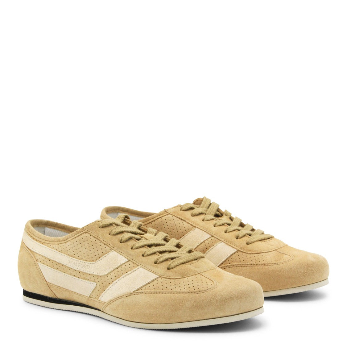 Tom Ford Sand Leather Paneled Design Sneakers