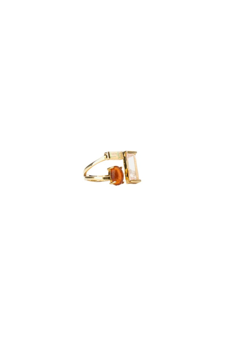 Aliita Yellow Gold Doble Baguette Ring