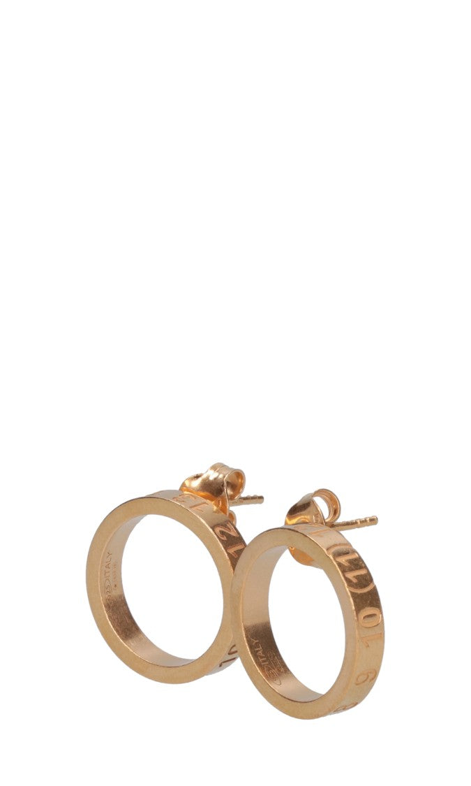 Maison Margiela Circular Hoop Earrings With Polished Golden Finish
