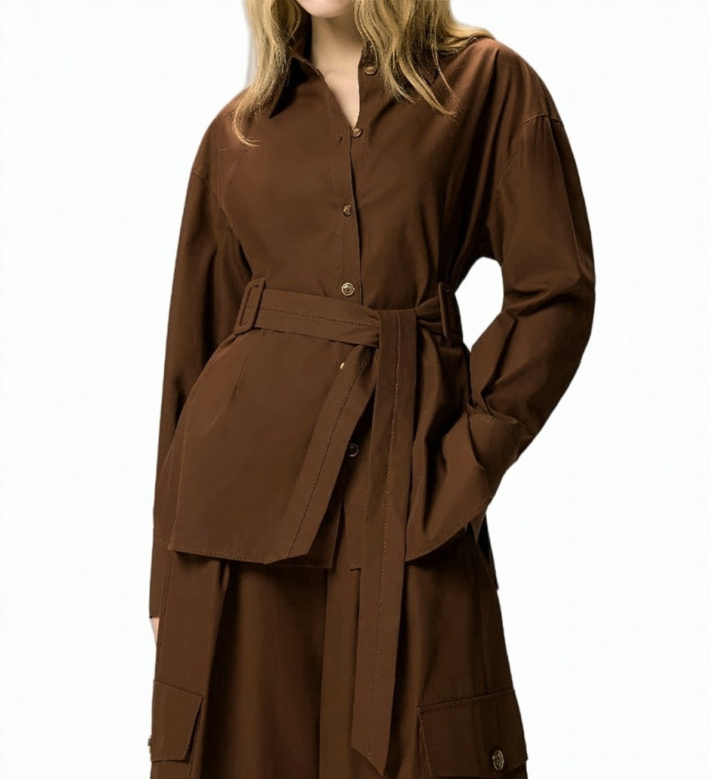 Pinko Cheryl Cotton Twill Belted Jacket