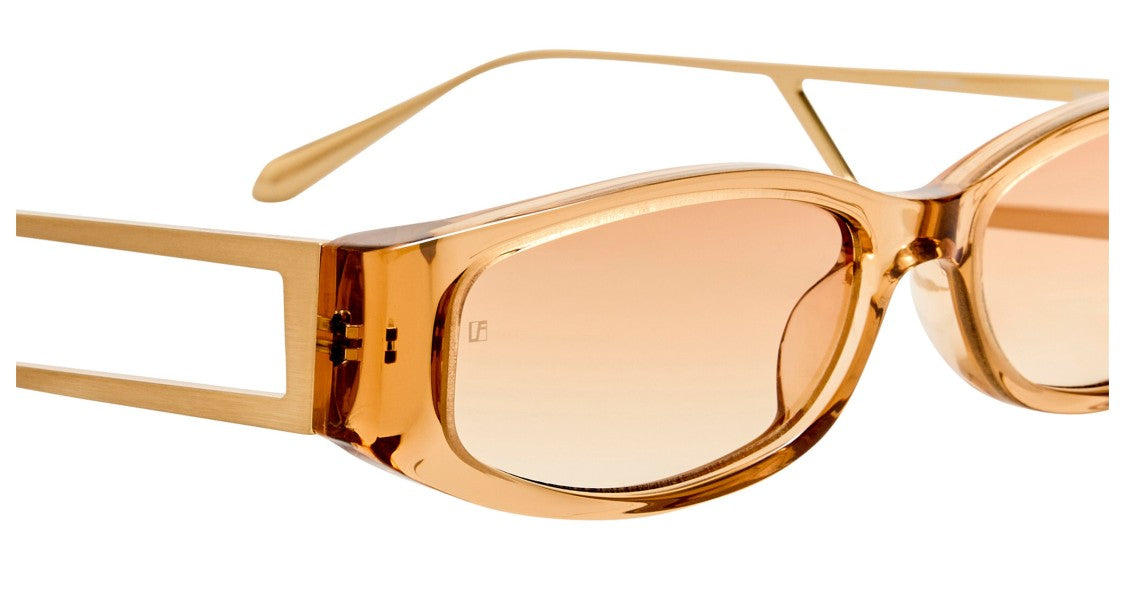 Linda Farrow Lfl Oversized Square Sunglasses With Geometric Titanium Temples