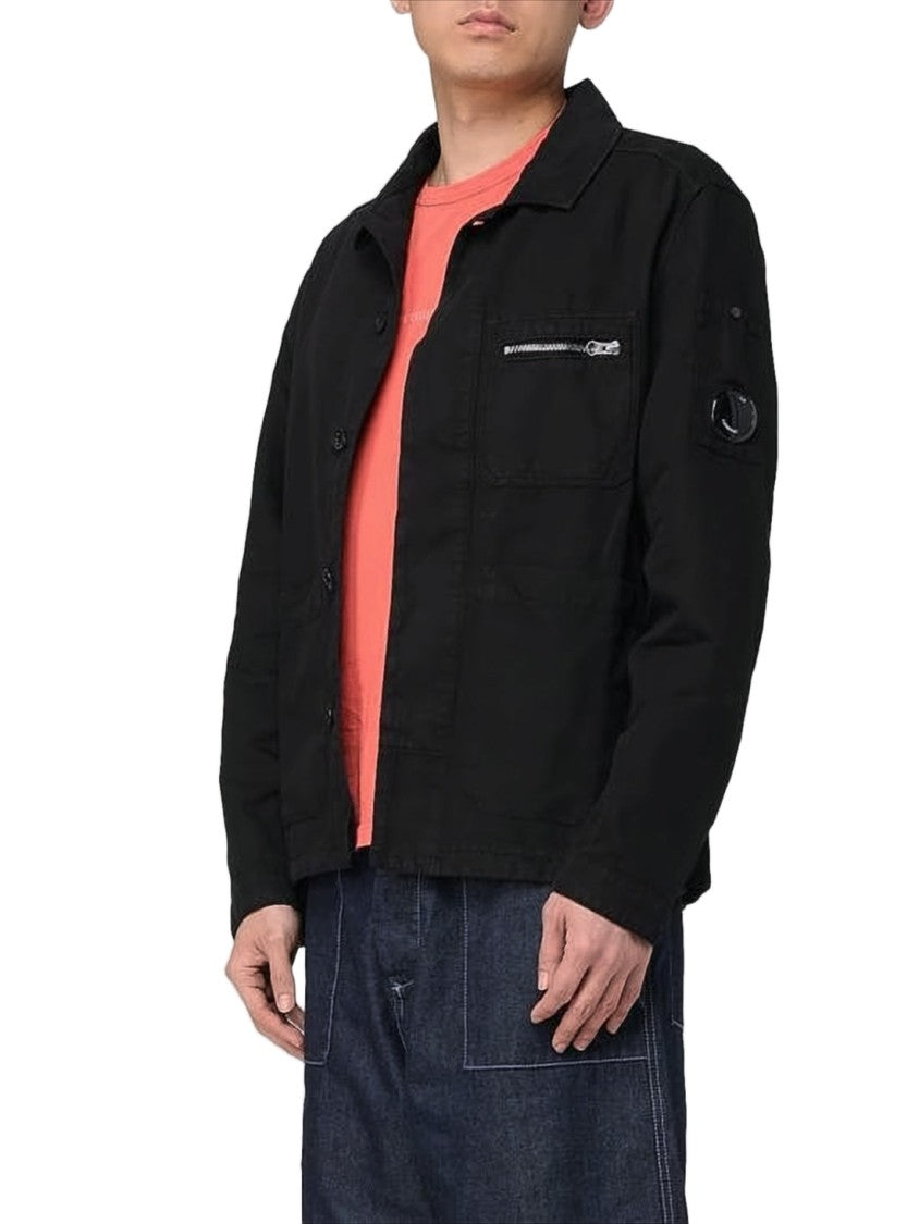 C.P. Company Minimalistic Black Jacket With Classic Collar
