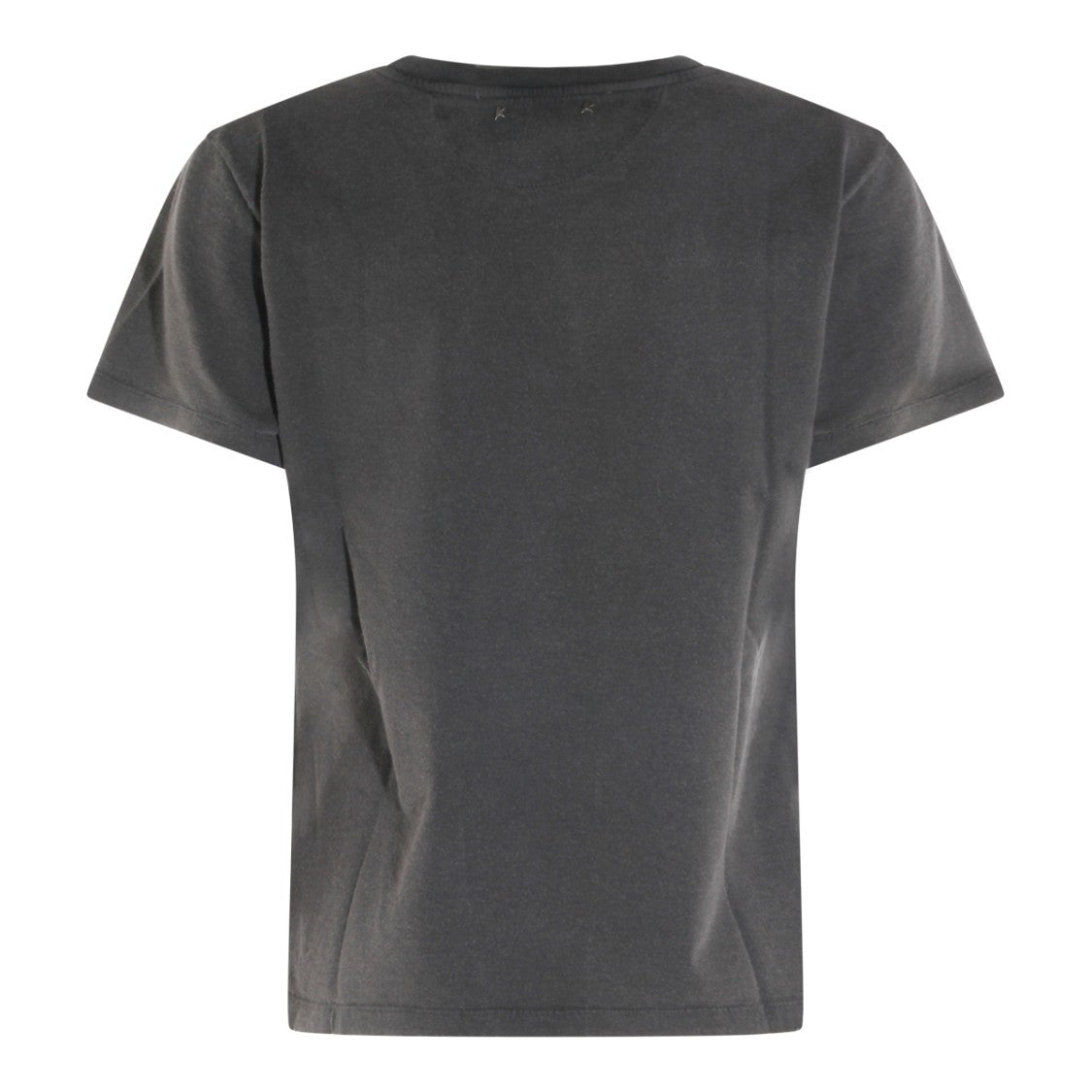 Golden Goose Anthracite Cotton T-Shirt With Subtle Lettering Print