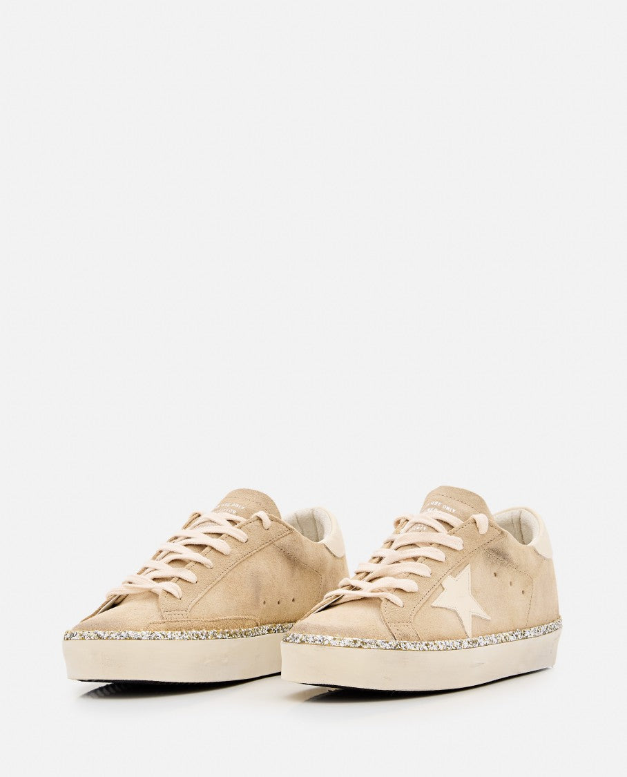 Golden Goose Beige Suede High-Top Sneakers