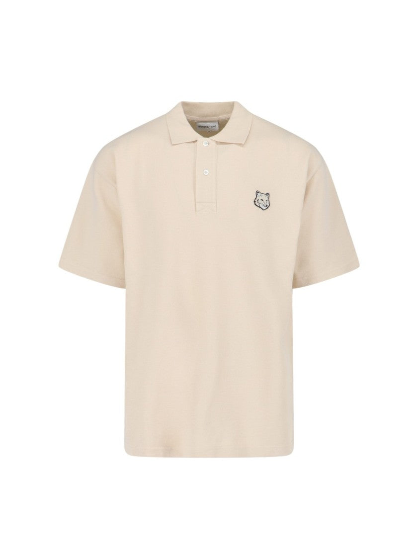 Maison Kitsuné Short-Sleeved Polo Shirt With Classic Collar And Embroidered Emblem
