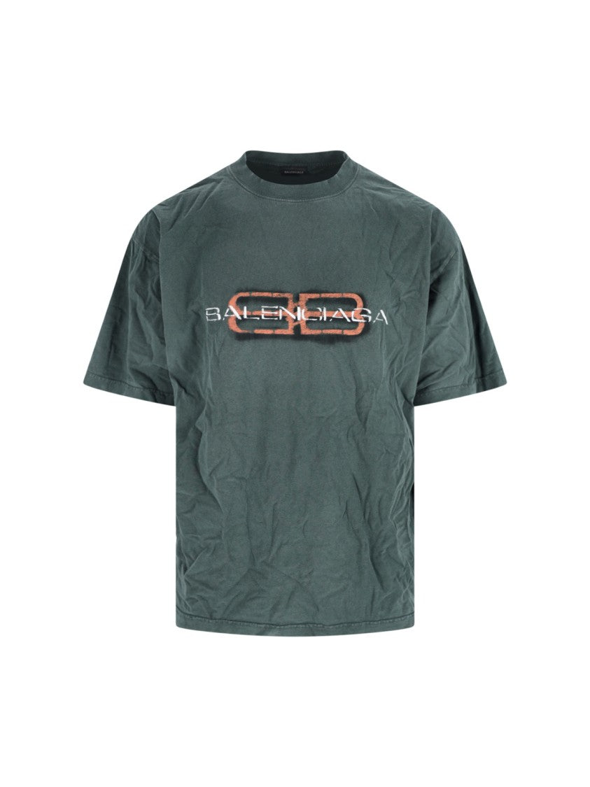 Balenciaga Solid Green T-Shirt With Classic Fit