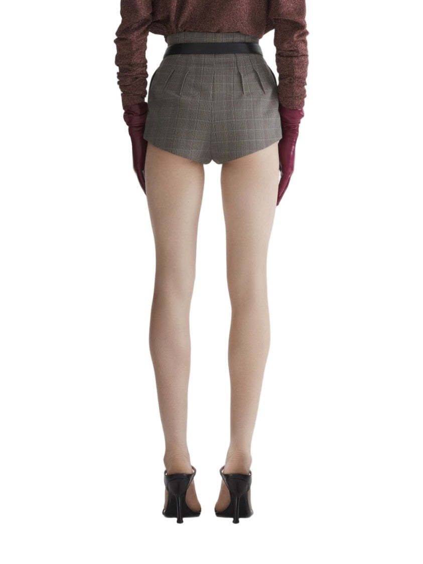 Mugler High-Waisted Tailored Shorts With Pleats