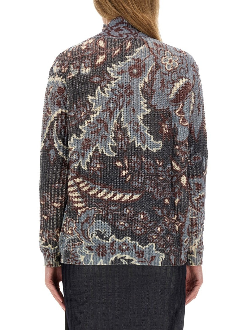 Etro Oversized Floral Pattern Wool Sweater
