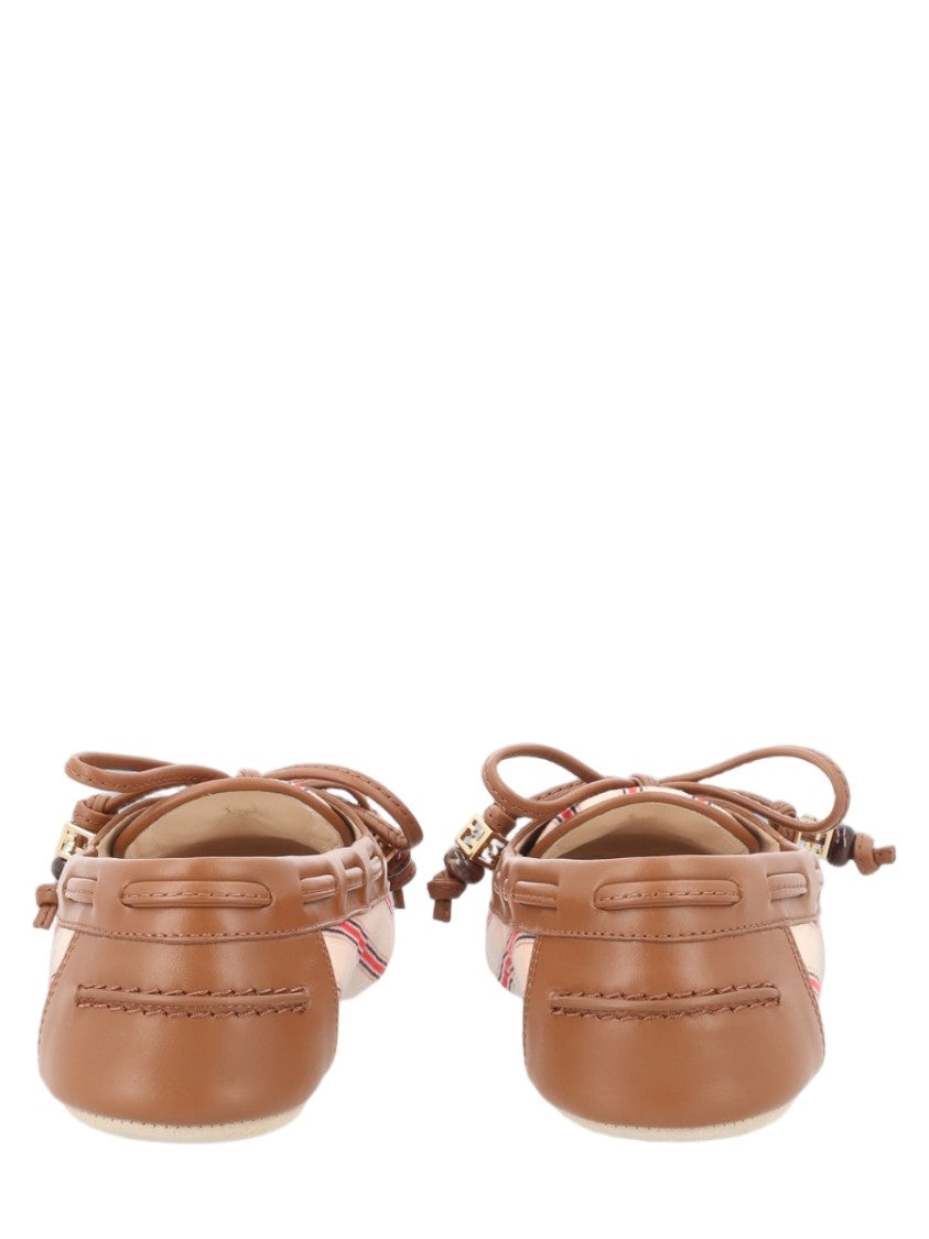 Fendi Ff Striped Canvas Moccasin Loafers