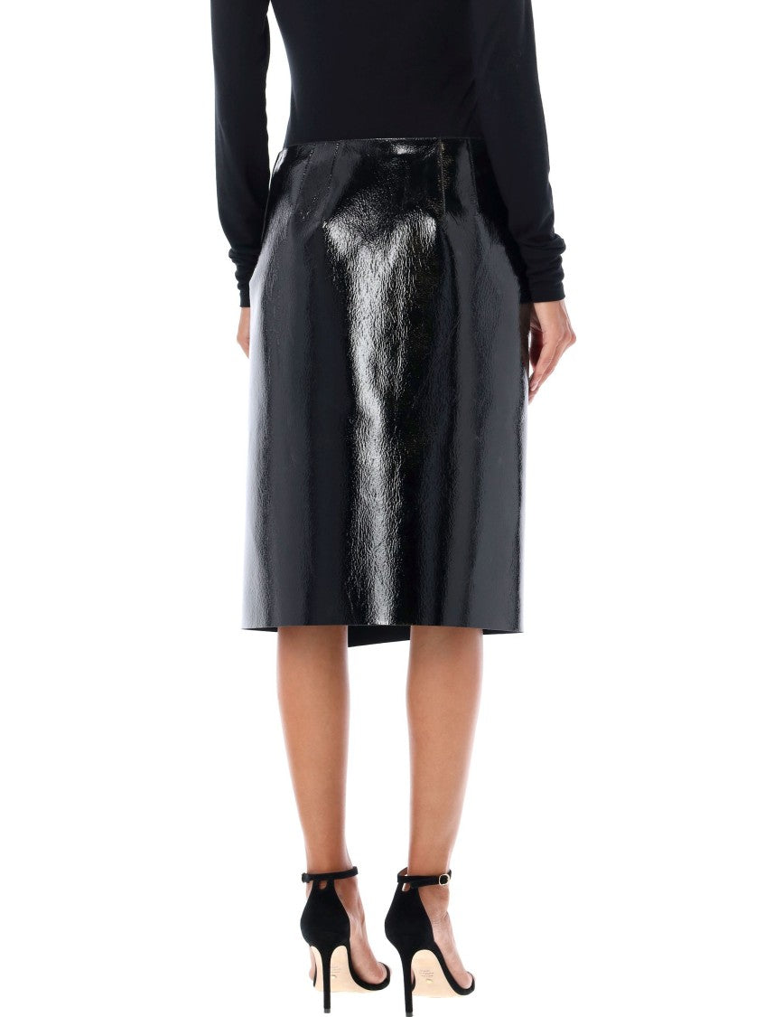 Philosophy Di Lorenzo Serafini High-Waist Patent Leather Midi Skirt