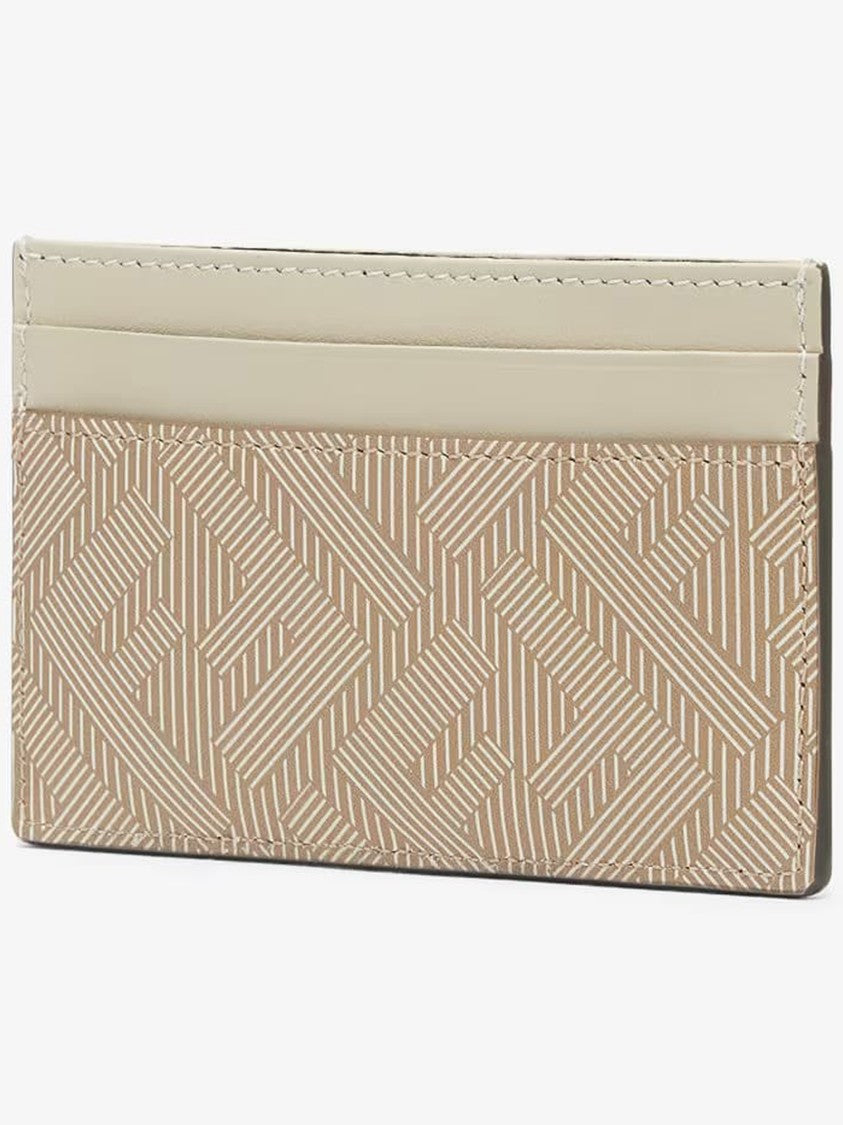 Fendi Shadow Ff Pattern Leather Metallic Card Case