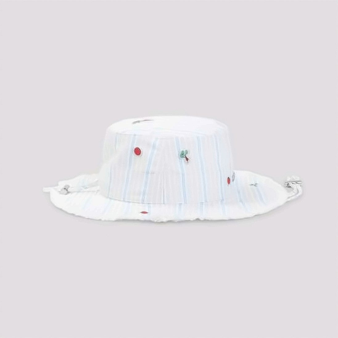 Jacquemus Light Blue Striped Cotton Bucket Hat