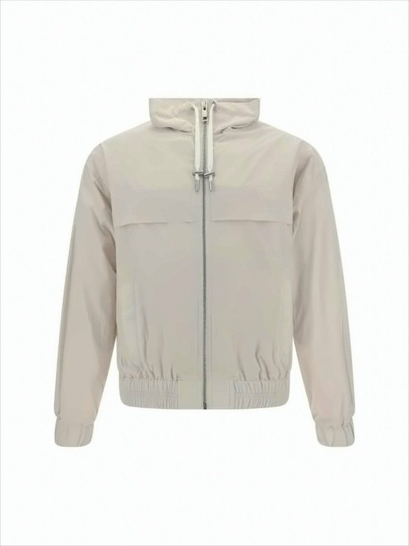 Ami Paris Minimalistic High Collar Casual Jacket With Full Zipper Closure