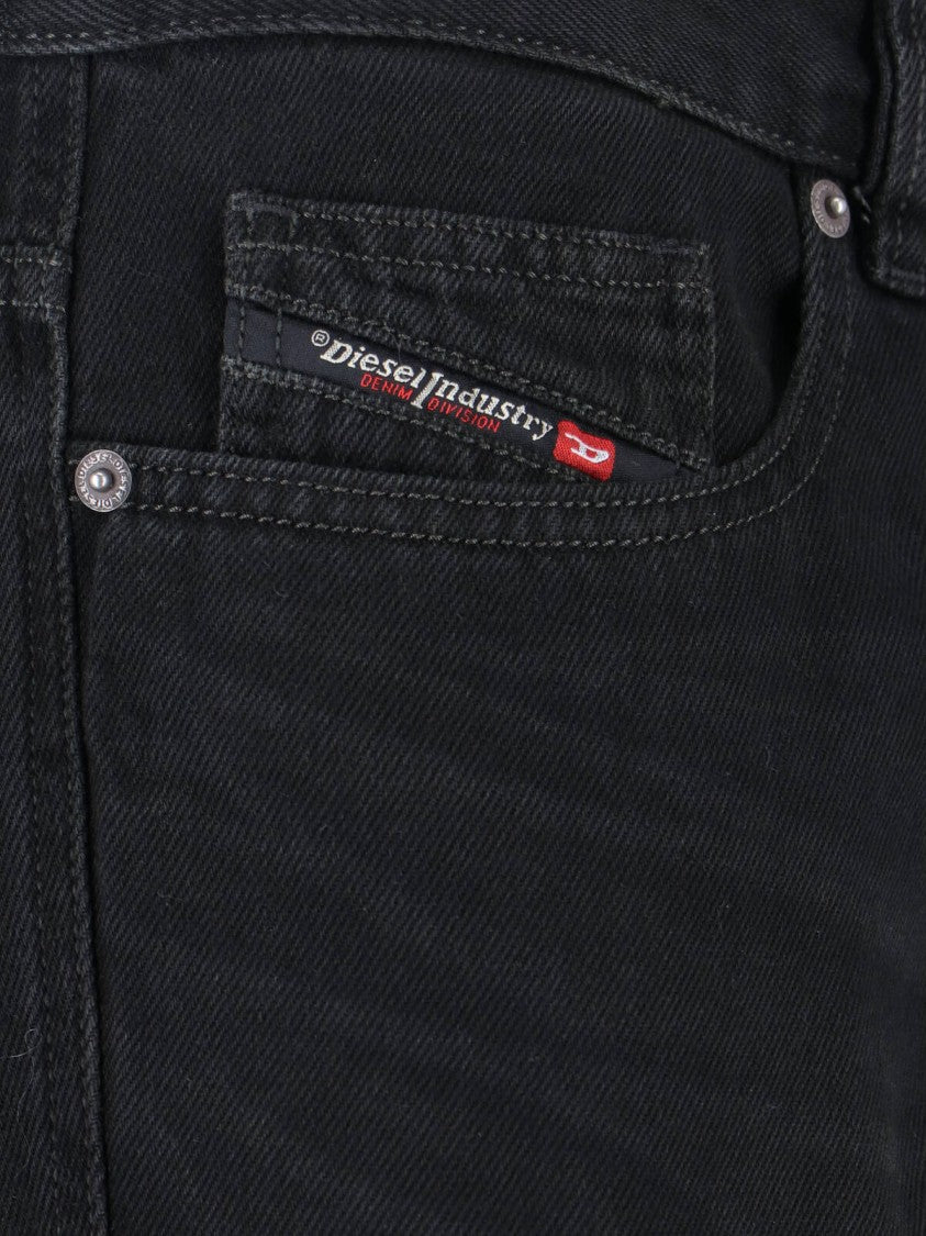 Diesel Flared Black Jeans With Classic Five-Pocket Design
