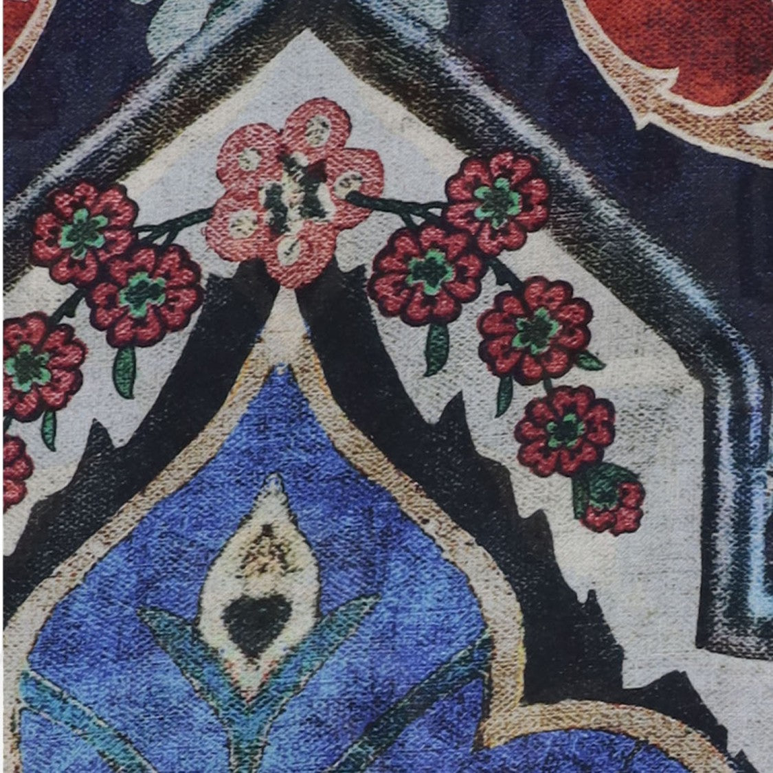 Faliero Sarti Rectangular Scarf With Ornamental Patterns And Fringed Edges