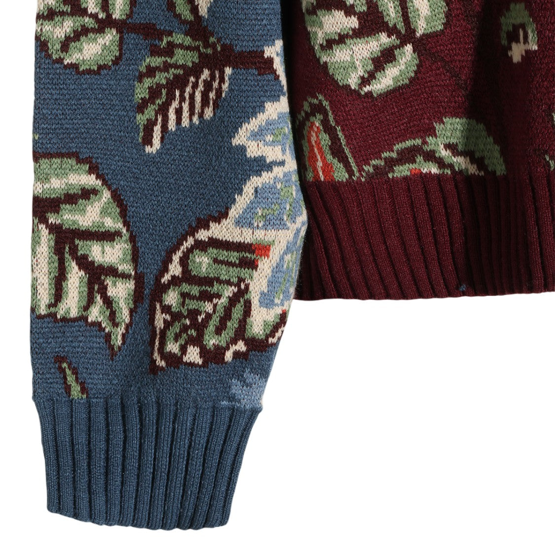 Farm Rio Floral Button-Down Ribbed Cuff Sweater