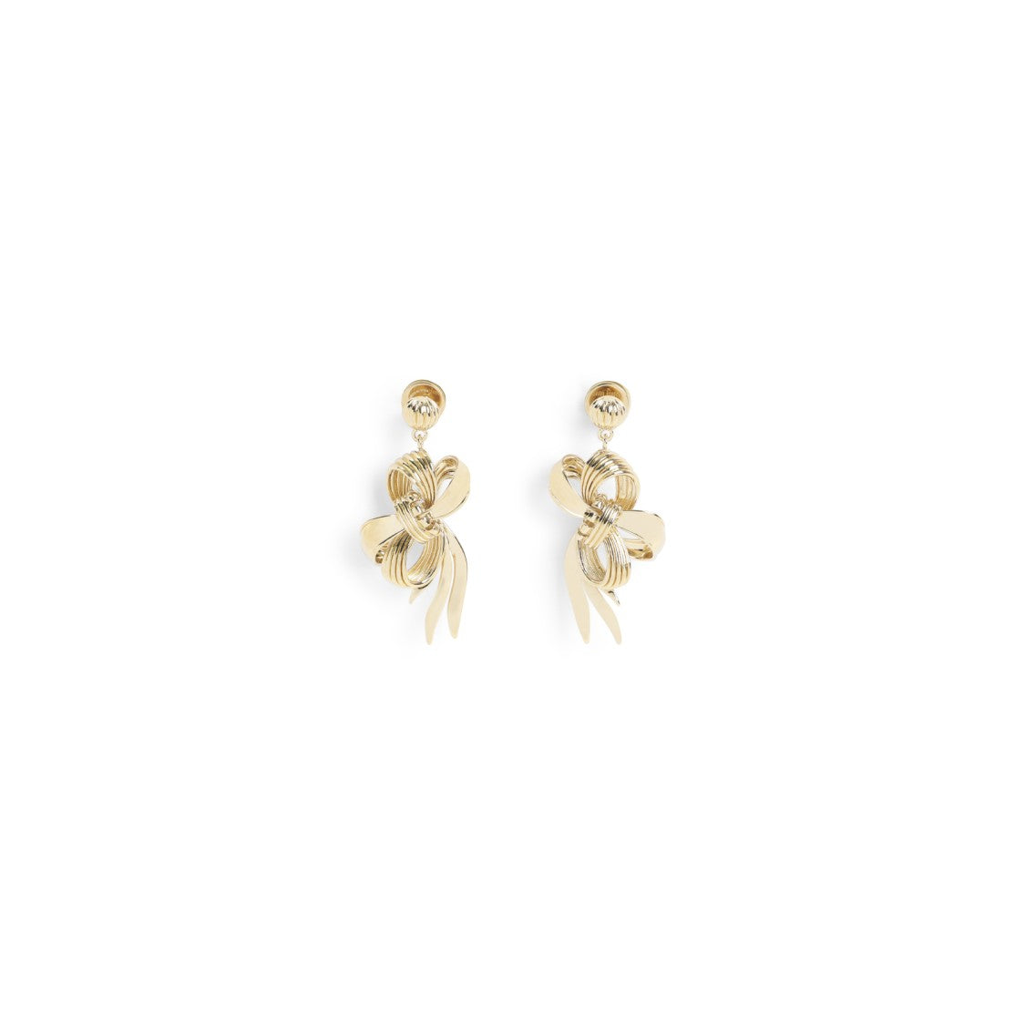 Miu Miu Intricate Bow Design Brass Earrings