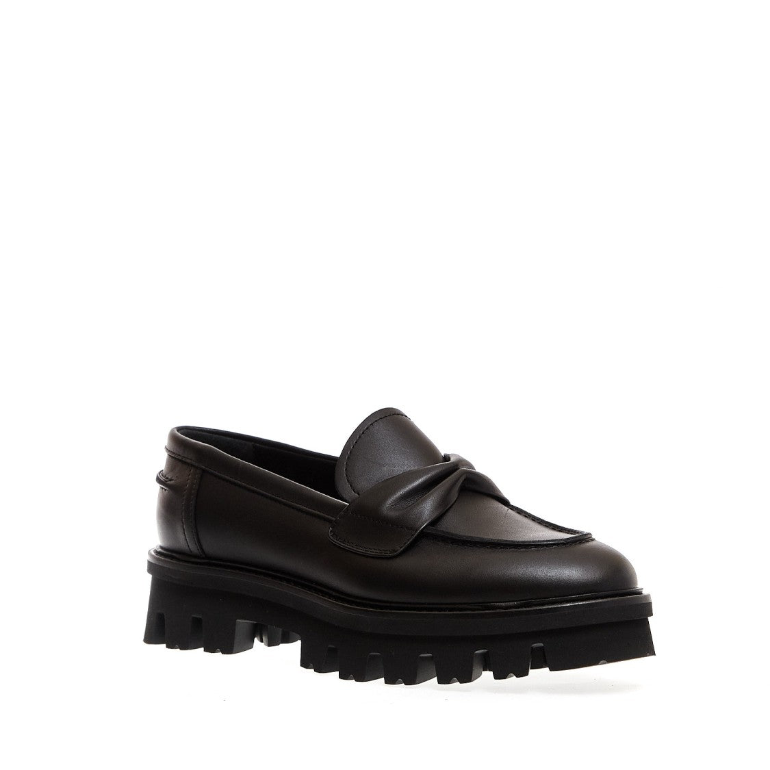 Agl Classy Black Leather Bow Moccasins