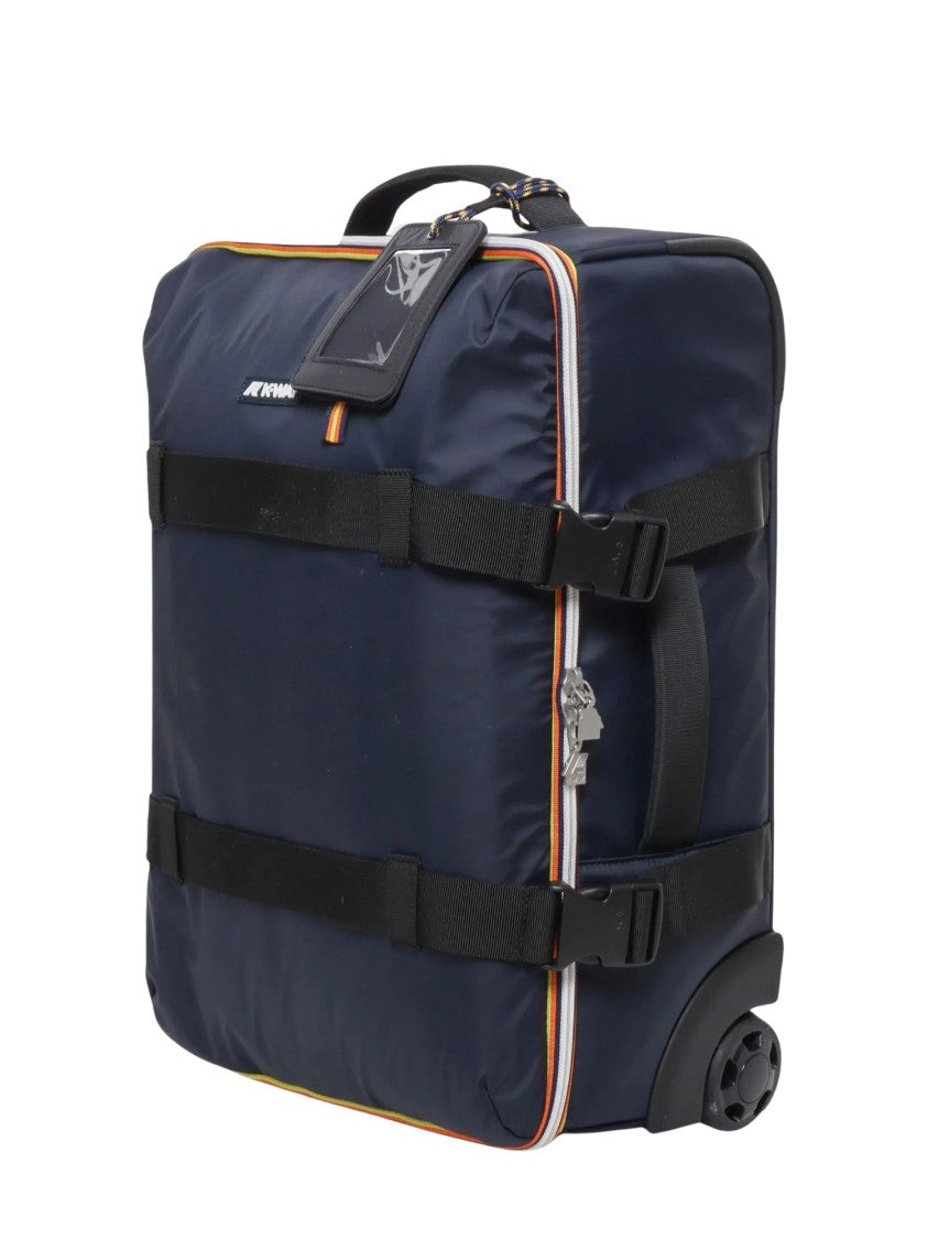 K-Way Compact Cabin Suitcase With Navy Blue Exterior And Accented Piping