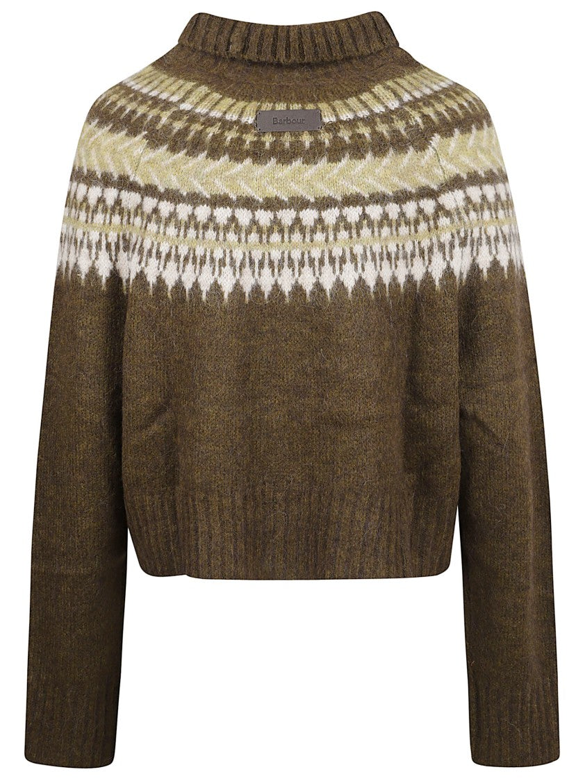 Barbour Fair Isle Roll-Neck Jumper In Soft Alpaca Blend