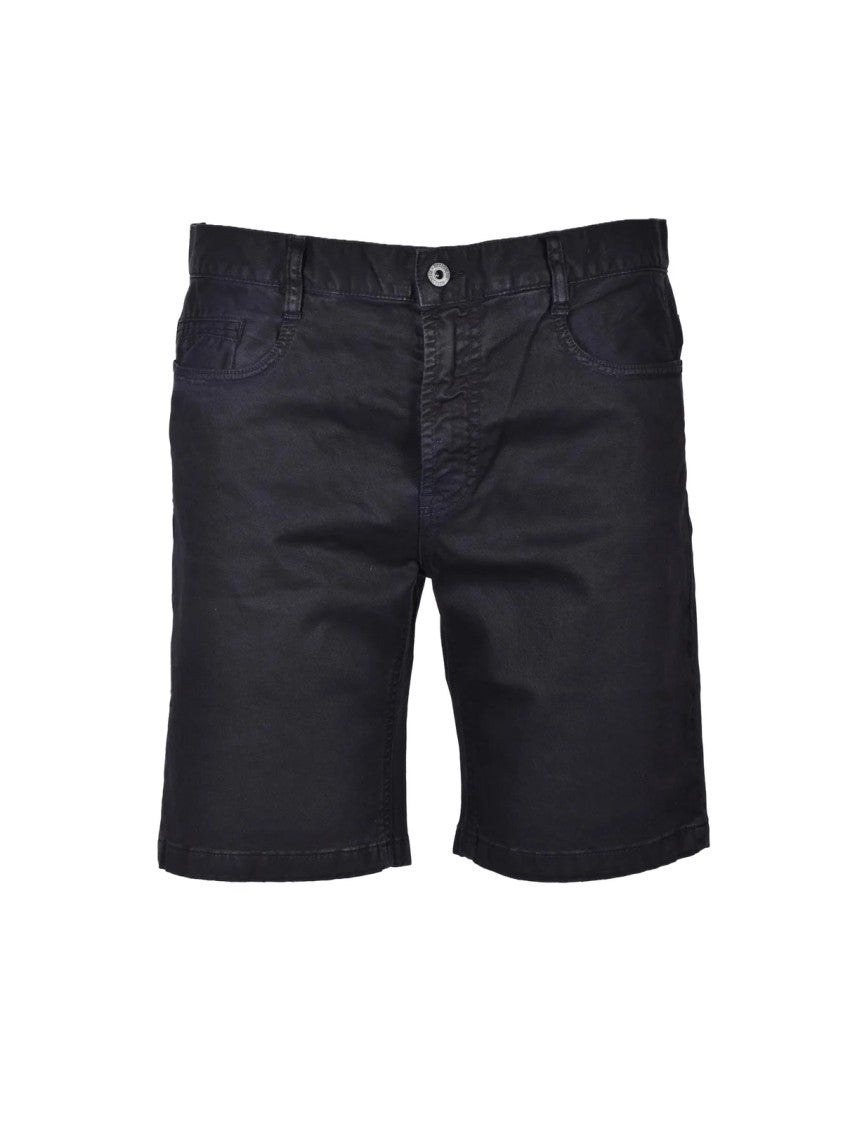 Bikkembergs Black Cotton-Blend Stretch Bermuda Shorts