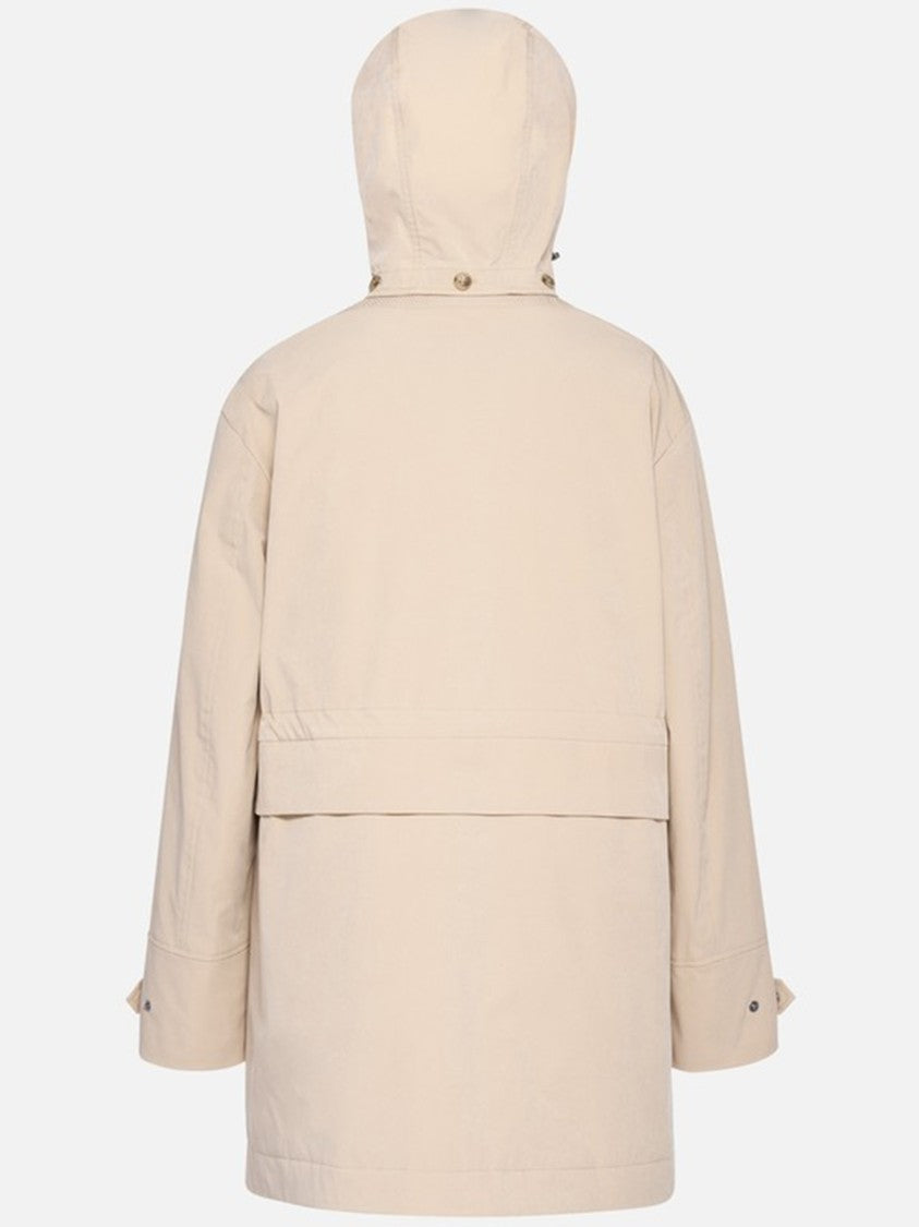 Geox Mantinea Minimalist Soft Beige Hooded Jacket