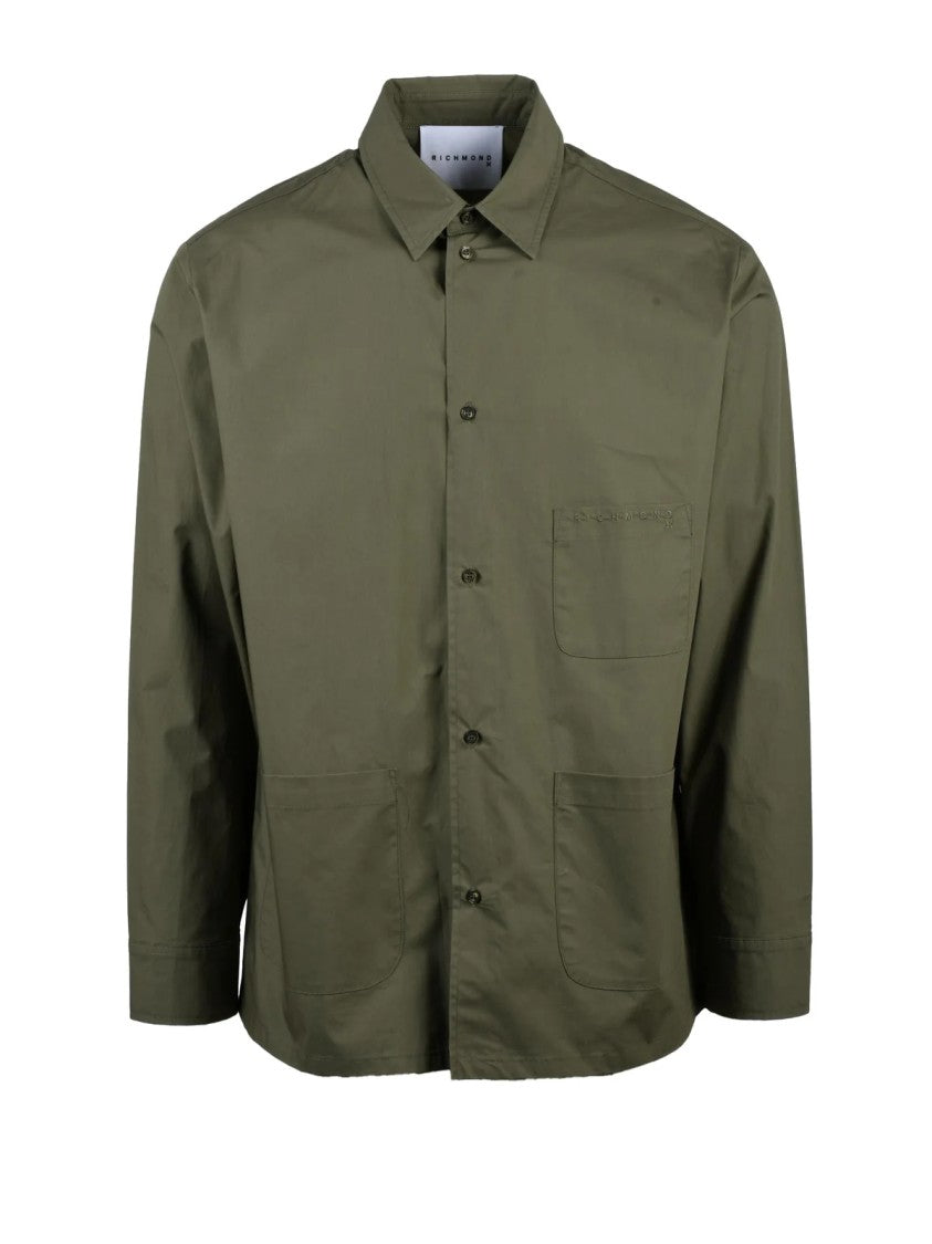 Richmond X Military Green Utility Cotton Shirt