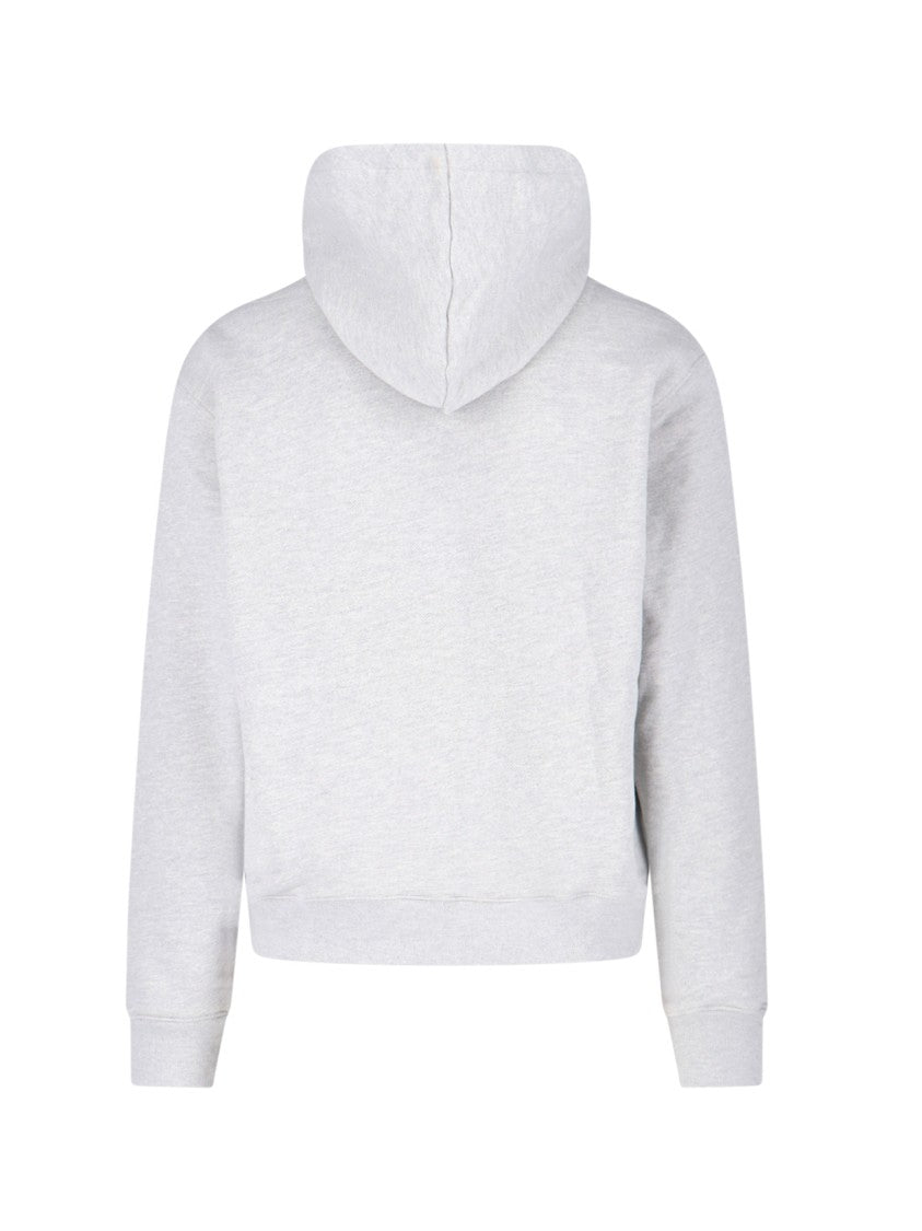Amiri Core Logo Grey Hooded Cotton Sweatshirt