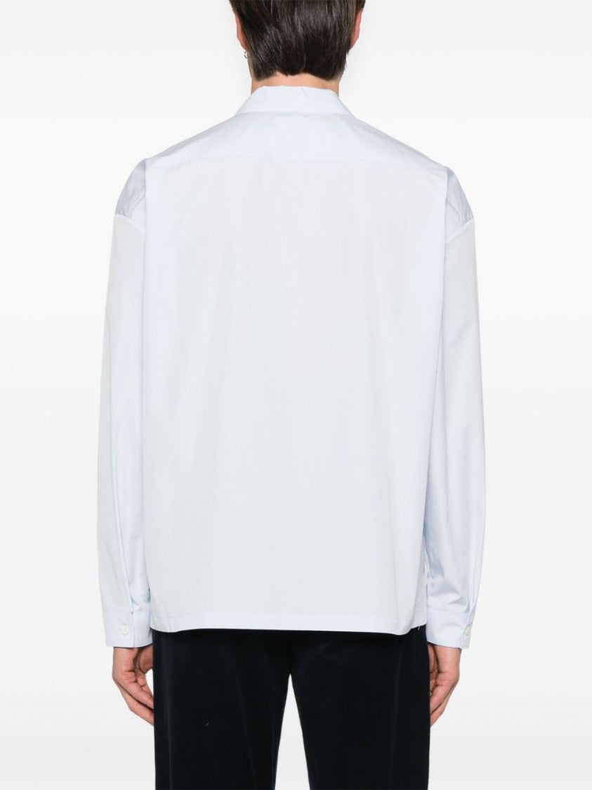Prada White Shirt With Full Zip Closure And Chest Pocket