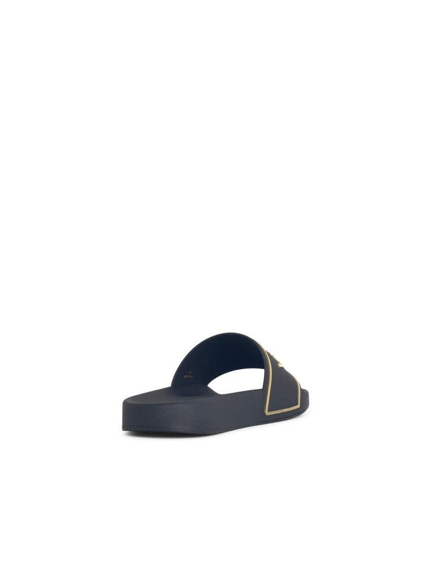 Versace Black Rubber Slippers
